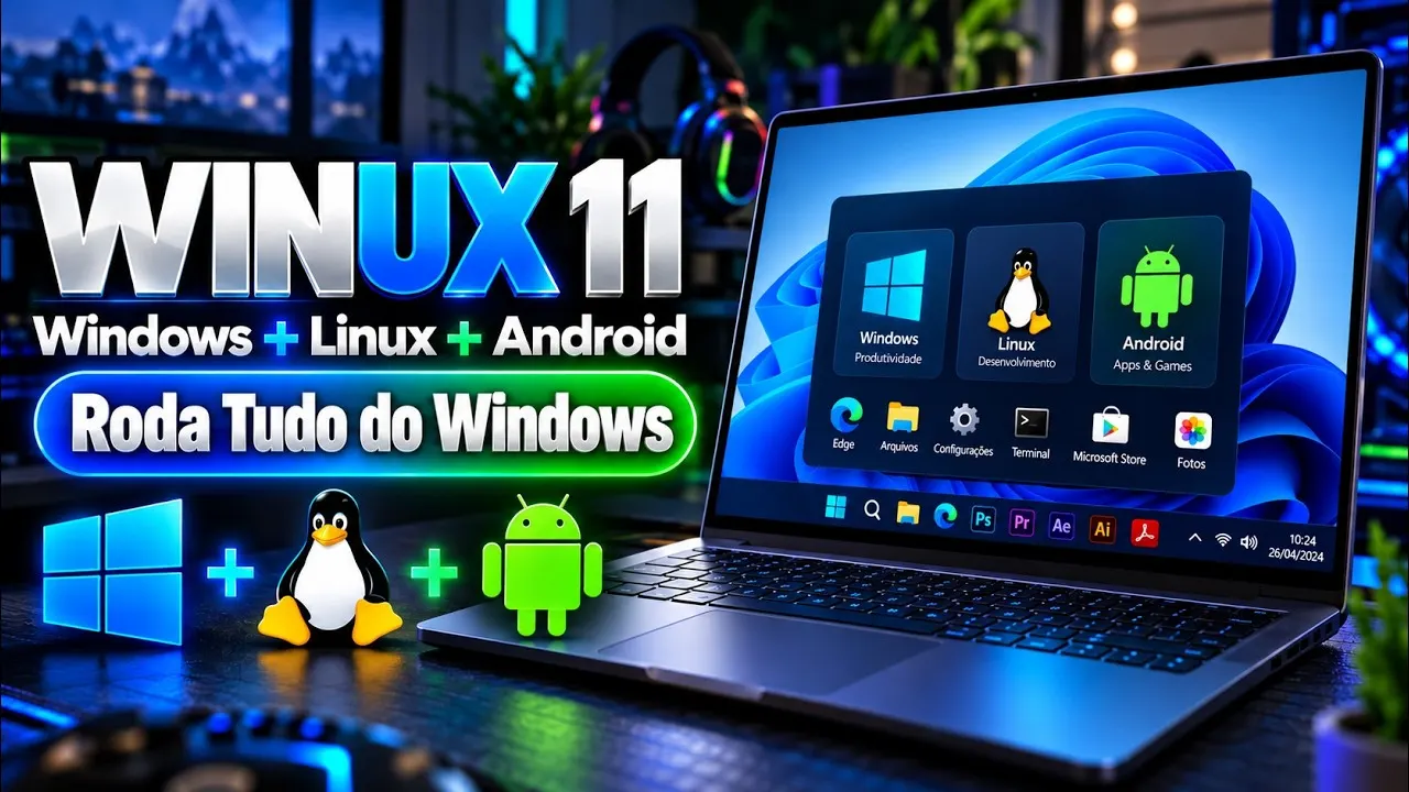 📰 Chegou O Linux Que RODA TUDO Do Windows! Winux 26.10 + Android + .EXE